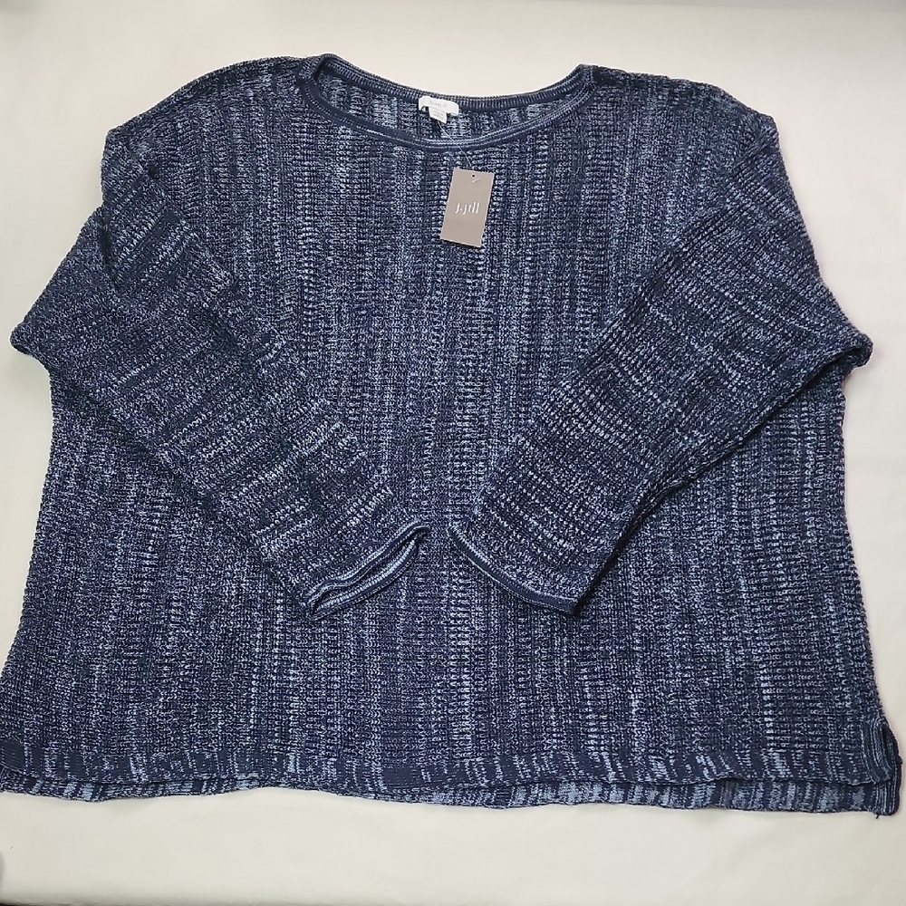 J Jill Pure Jill NWT 3X Women's Navy Blue Sweater Cotton Rayon Blend - Picture 2 of 13